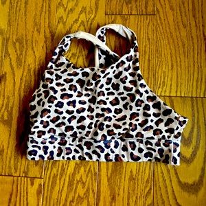 Fabletics leopard sports bra high neck